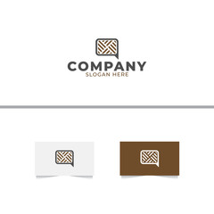 Tiles Chat Logo Design Template
