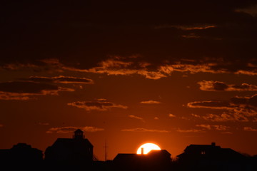 orange sunset silhouette 