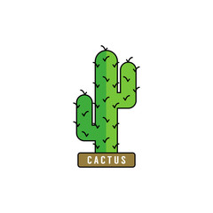 Fototapeta premium Cactus icon flat vector illustration