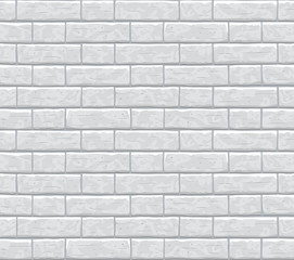 Naklejka premium Brick wall seamless pattern background. Gray, light cartoon brick wall vector texture pattern illustration. Horizontal old seamless grey brick texture background.