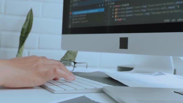 Developing programmer Development Website design and coding technologies working at home