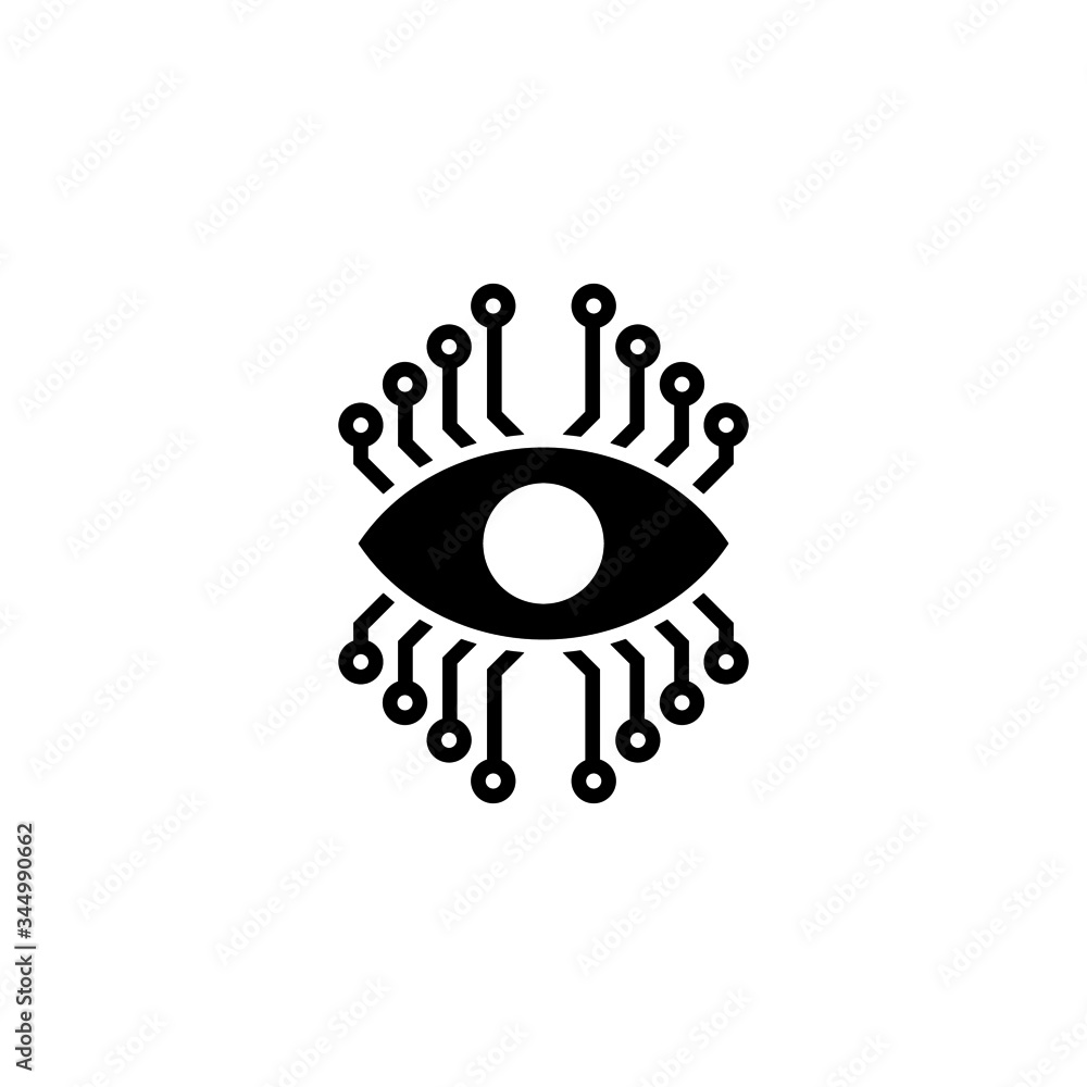 Poster bionic vector icon in black solid flat design icon isolated on white background