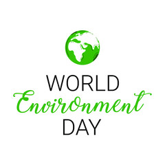 World environment day concept.  Vector Illustration. green planet earth