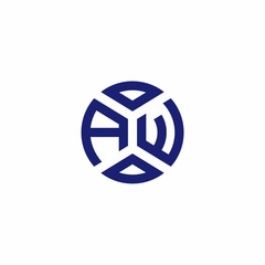 AW monogram logo with abstract shapes in modern style