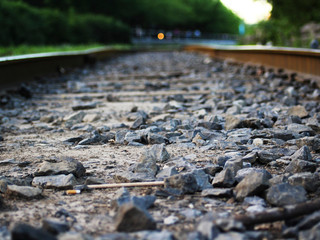 train tracks in the countryside