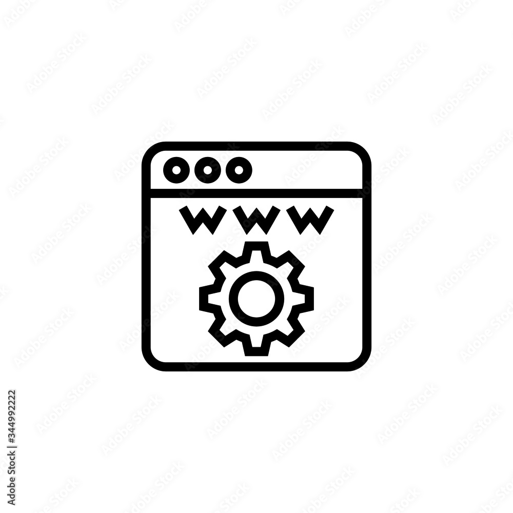 Poster page setting interface symbol icon in linear, outline icon isolated on white background