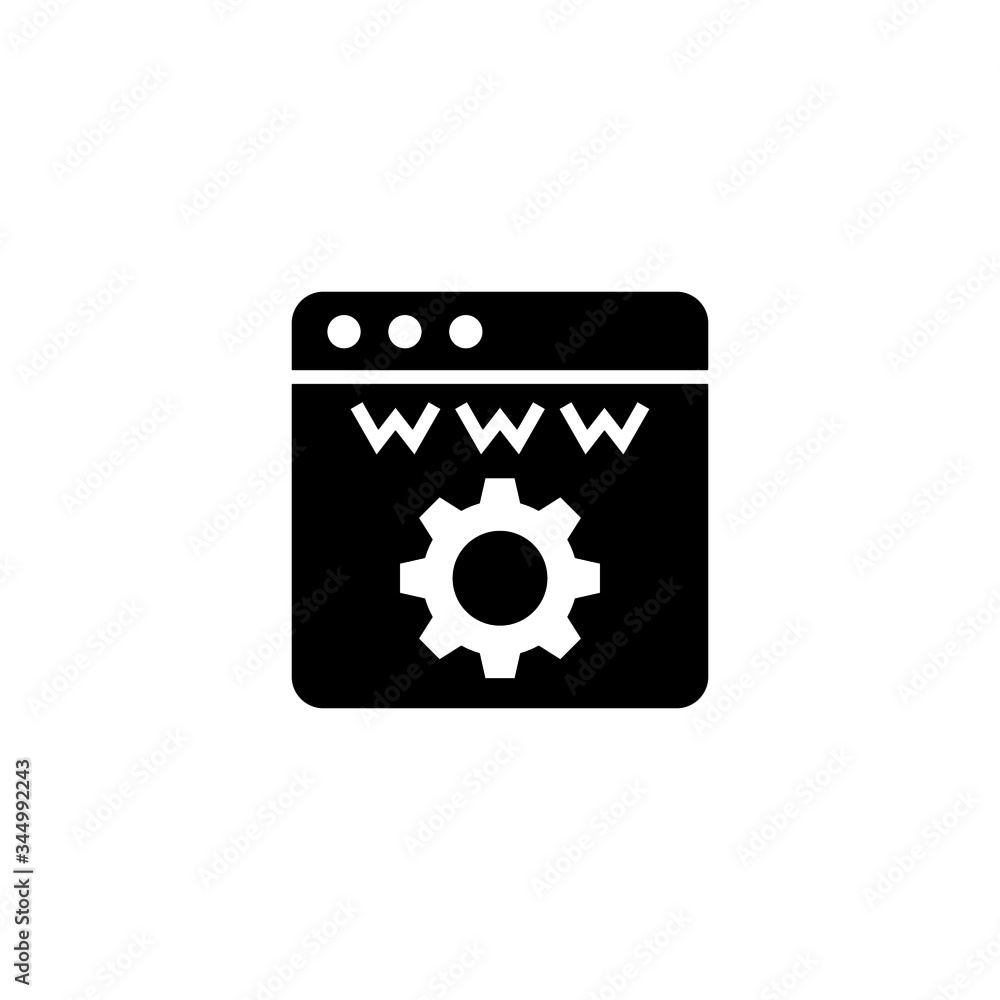 Aufkleber page setting interface symbol icon in black solid flat design icon isolated on white background