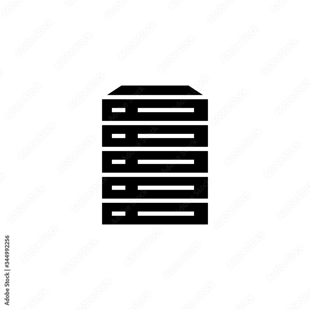Poster server vector icon in black solid flat design icon isolated on white background