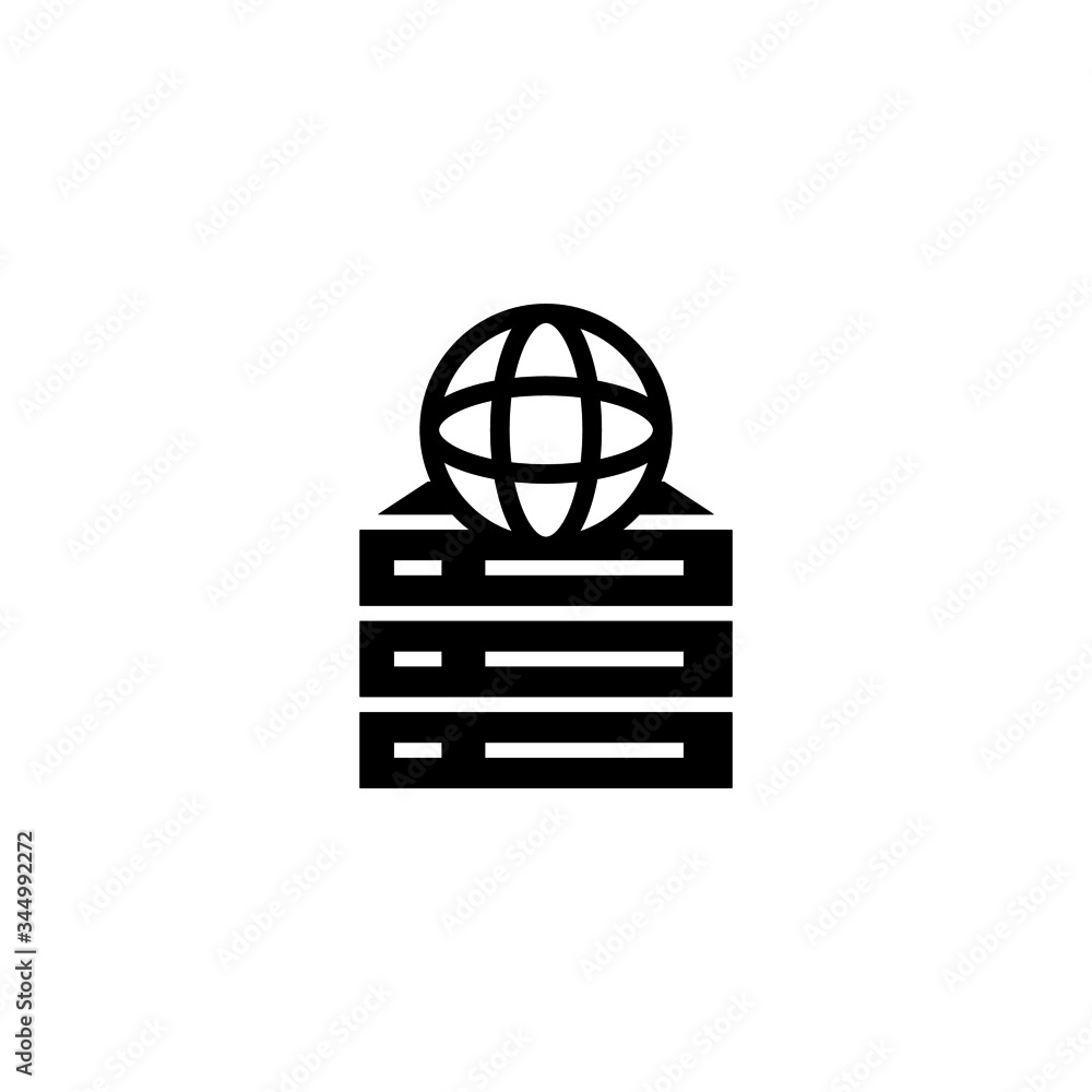 Poster internet server vector icon in black solid flat design icon isolated on white background