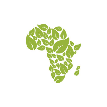creative africa eco maps with leaf