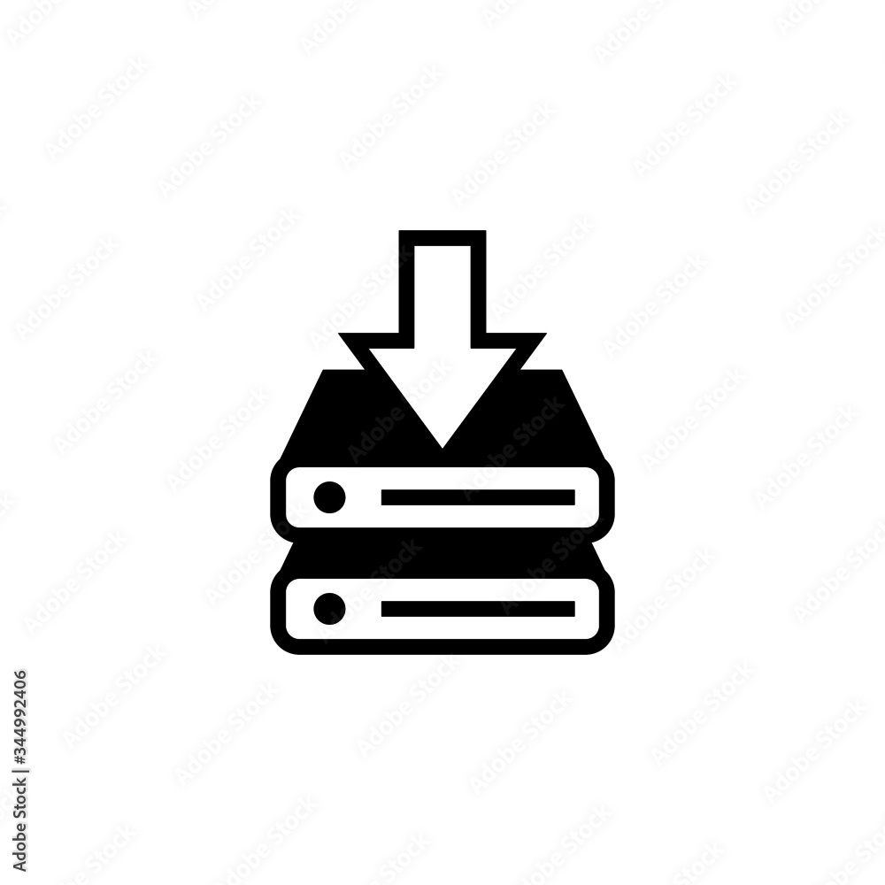 Sticker Save file vector icon in black solid flat design icon isolated on white background