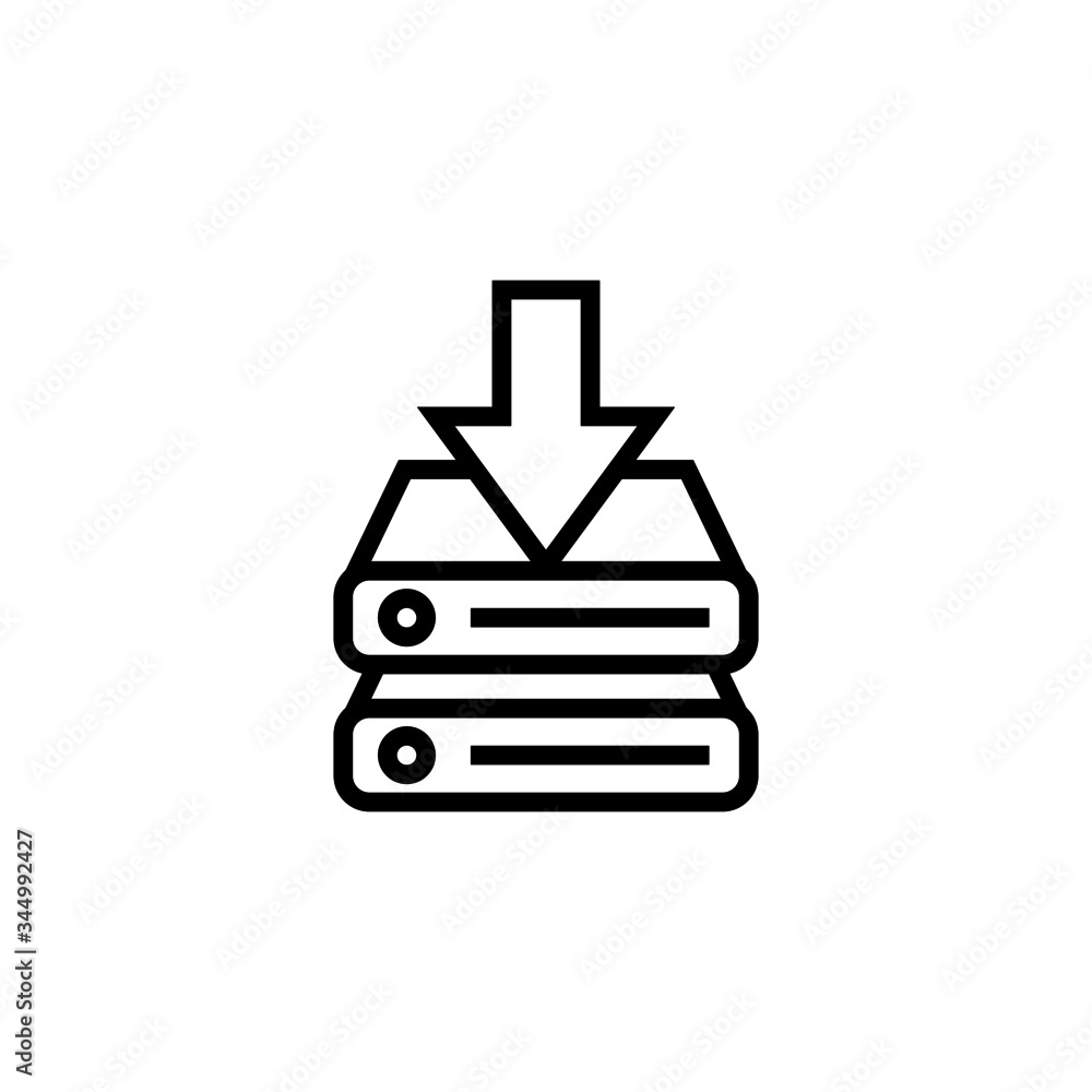 Poster save file vector icon in linear, outline icon isolated on white background