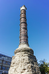 Byzantine Column of Constantine in city of Istanbul, Turkey