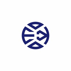 EK monogram logo with abstract shapes in modern style