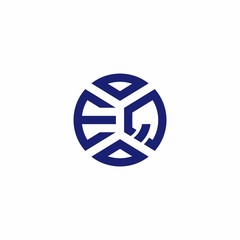 EQ monogram logo with abstract shapes in modern style