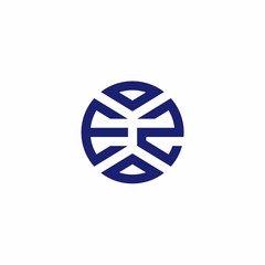 EZ monogram logo with abstract shapes in modern style