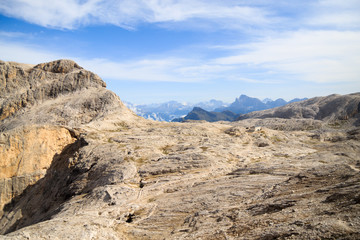 Fototapeta na wymiar Dolomites landscape, Rosetta plateau, San Martino di Castrozza