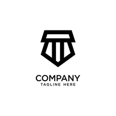 letter t with shield logotype design