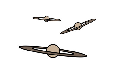 Planet Saturn icon. Illustration of planet logo Saturn icon vector white isolated on white background