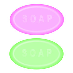 two bars of soap isolated on white background