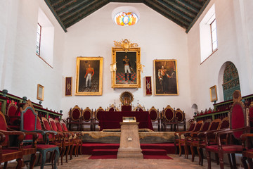 Fototapeta na wymiar Salón de los Diputados in the Casa de la Libertad in Sucre, Bolivia