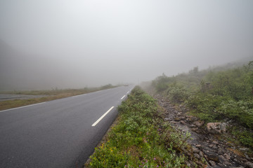 view from the parking place on the way to the Trolls' Path. The Trolls' Path, Trollstigen is a...