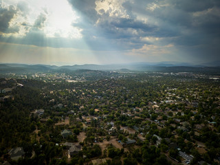 Clouds over city in Payson, Arizona