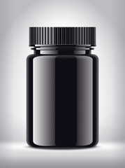 Bottle on background. Glossy surface version. 