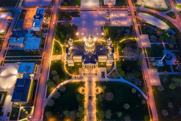 Over the Iowa State Capitol Building at Night