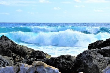 Wild Waves on the Beach of Cozumel