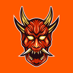 oni devil mask vector illustration design