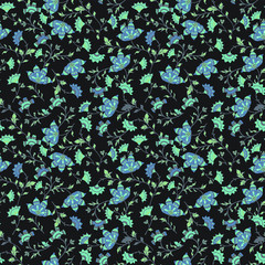 Vintage floral seamless pattern. Ethnic ornament. Stylized decorative flowers in folk style. Traditional handcraft. Seamless texture in bright colors. Vector illustration.