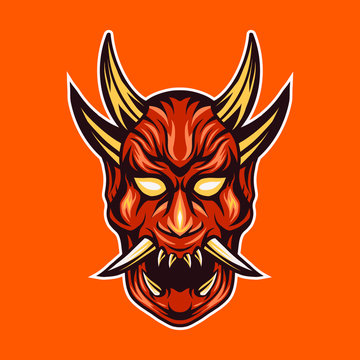oni devil mask vector illustration design
