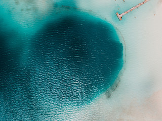 The Kaan Luum lagoon blue hole in Mexico, Yucatán