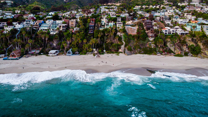 Drone view of luxury real estate at the coast of Laguna Beach, California, USA © Tom H
