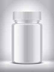 Bottle on background. Glossy surface version. 