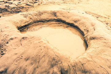 Mud vulcanos in Buzau, Romania