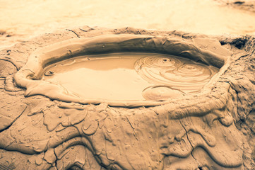 Mud vulcanos in Buzau, Romania