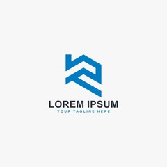 Real estate logo design. Letter R house abstract symbol. Monogram R-type logo. Outline the home icon vector.