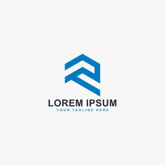 Fototapeta premium Real estate logo design. Letter R house abstract symbol. Monogram R-type logo. Outline the home icon vector.