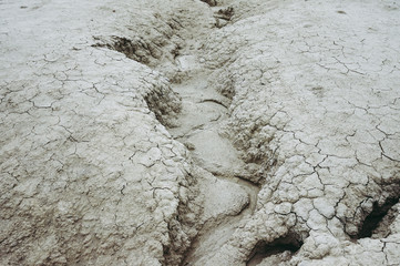 Draught, river bed - global warming/ no water concept