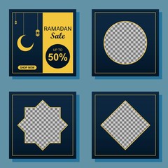 Set of Ramadan sale banner template vector illustration. good for promotion on social media.