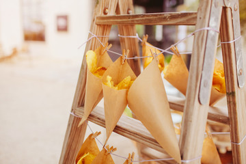 Typical Spanish crispy potato cones