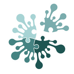 Coronavirus icon like the puzzle pieces for infographics template isolated on white background. Vector illustration.