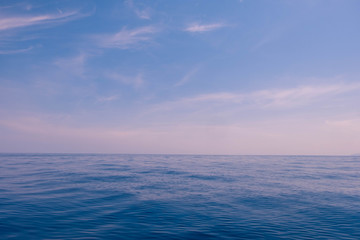 calm sky and blue ocean in morning