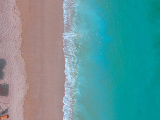 Fototapeta na wymiar Aerial Pink Beach