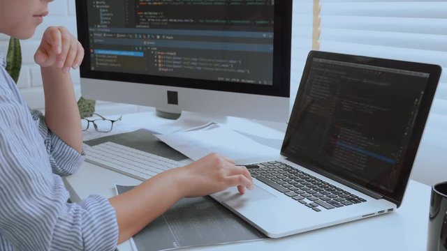 Developing programmer Development Website design and coding technologies working at home