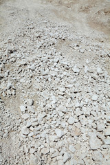 Chalk mining. Chalk hills. Chalk surface.