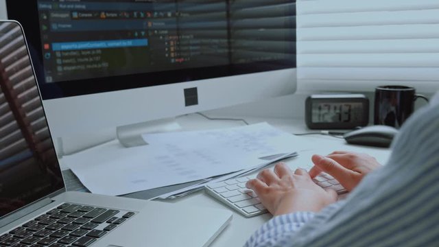 Developing programmer Development Website design and coding technologies working at home