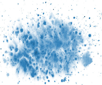 Abstract classic blue watercolor hand paint texture, isolated on white background, watercolor textured backdrop, watercolor drop, traced, vector eps 10